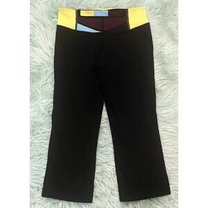 Lululemon Leggings Size 4 Black Cropped Capri Split Flare Athletic Gym Womens